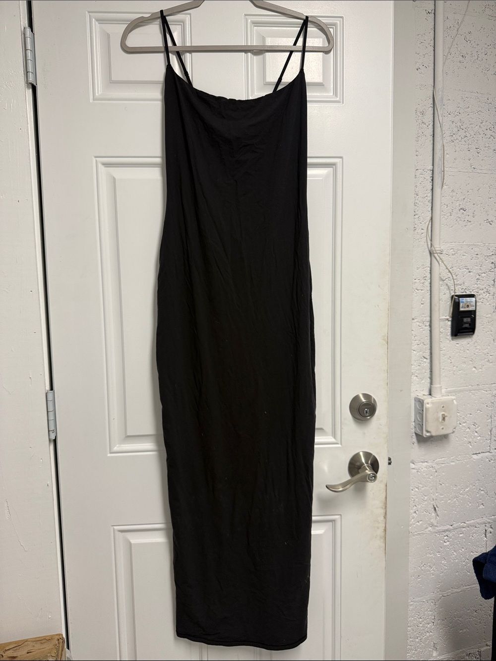 Classic Black Slip Dress - Simple Spaghetti Straps SKIMS Size XL - Like New